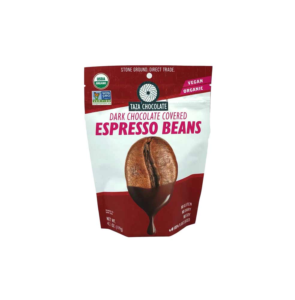 Taza Dark Chocolate Covered Espresso Beans in Bag, 3.5oz