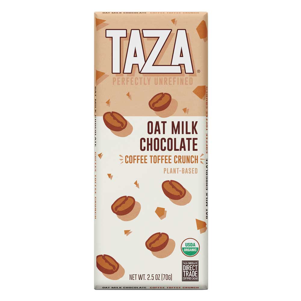 Taza Oat Milk Coffee Toffee Crunch Chocolate Bar, 2.5oz