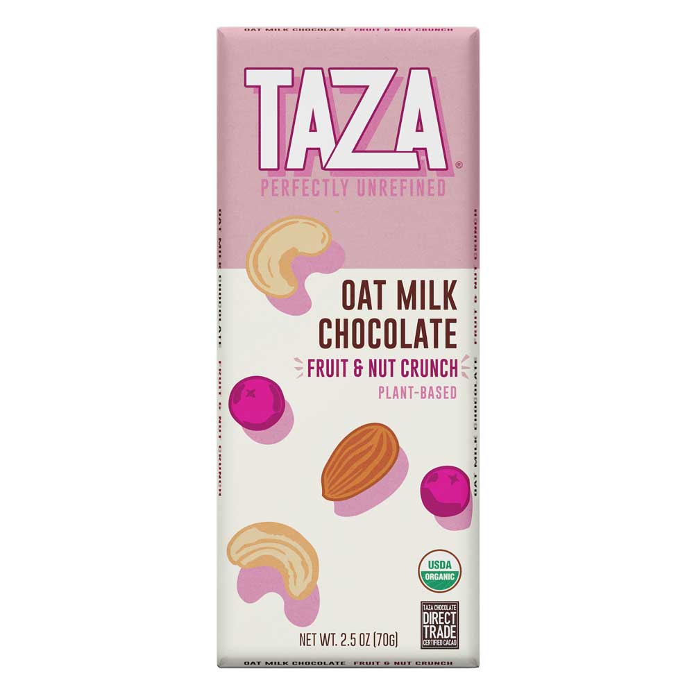 Taza Oat Milk Fruit & Nut Crunch Chocoalte Bar, 2.5oz