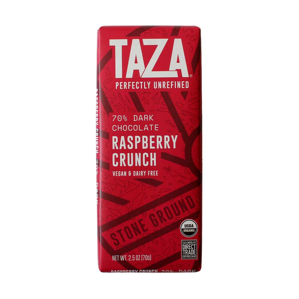 Taza Organic Raspberry Crunch 70%, 2.5oz