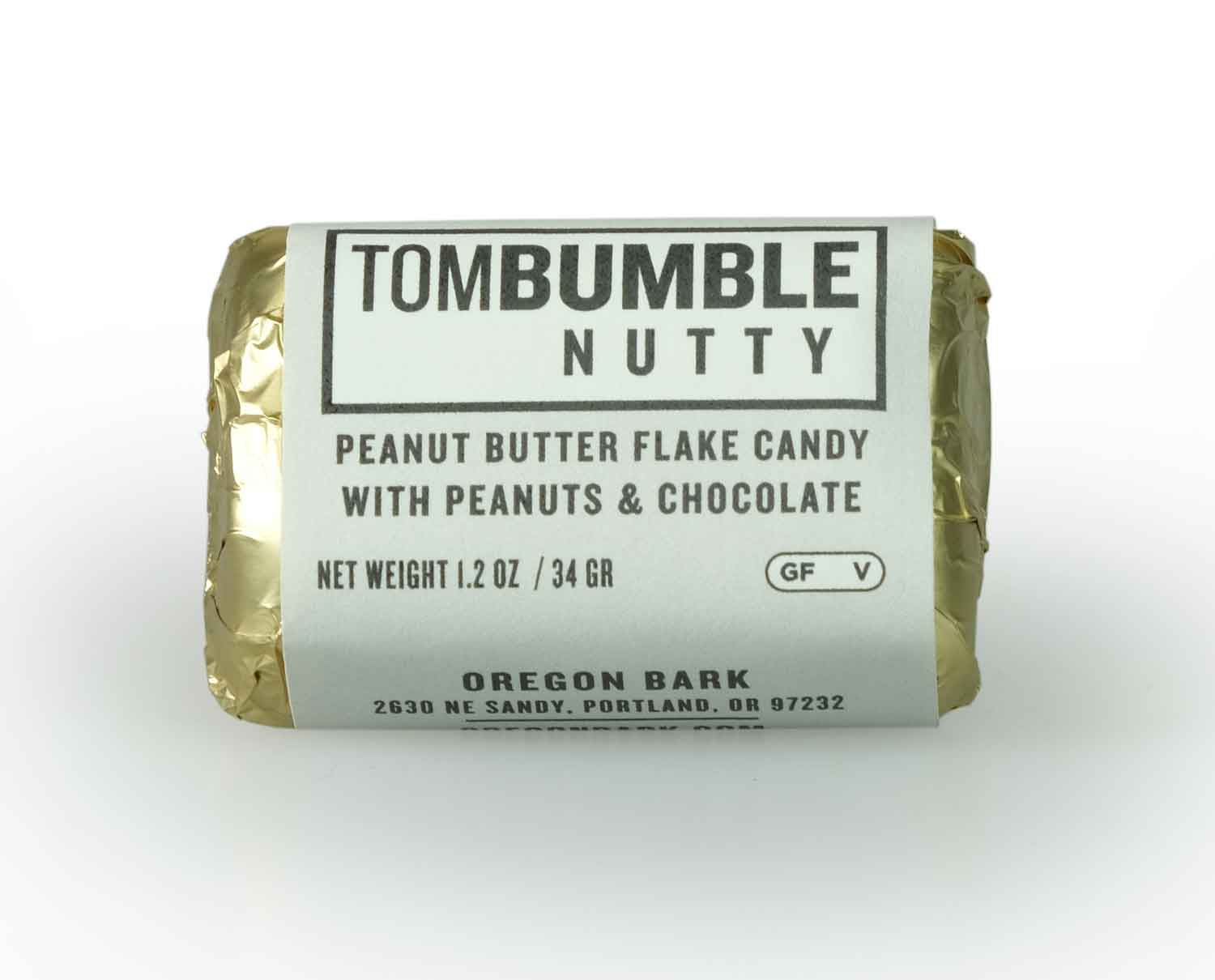 Tom Bumble Nutty Chocolate Covered Peanut Butter Flake Candy, 1.2oz