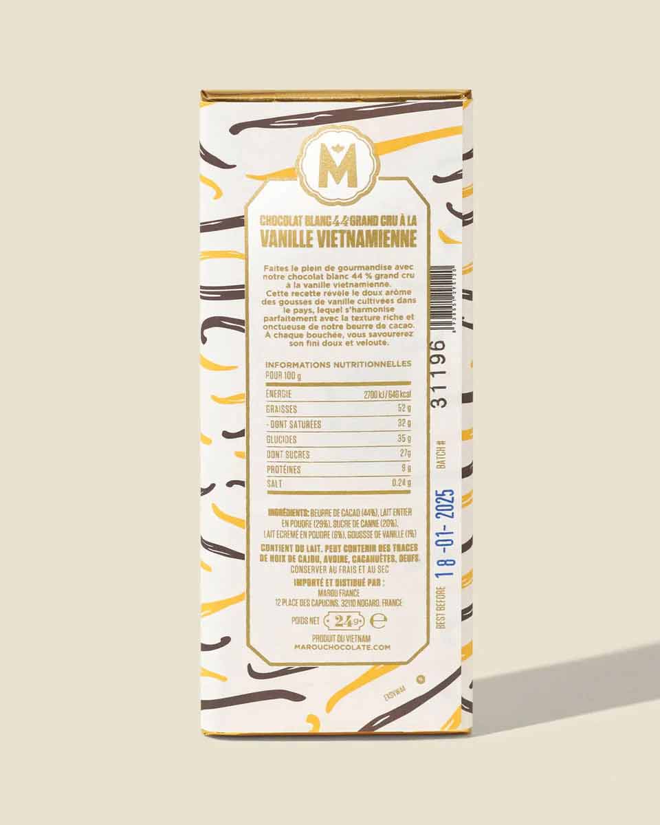 Marou White Chocolate with Vietnamese Vanilla 44% Mini, 24g - Image 2